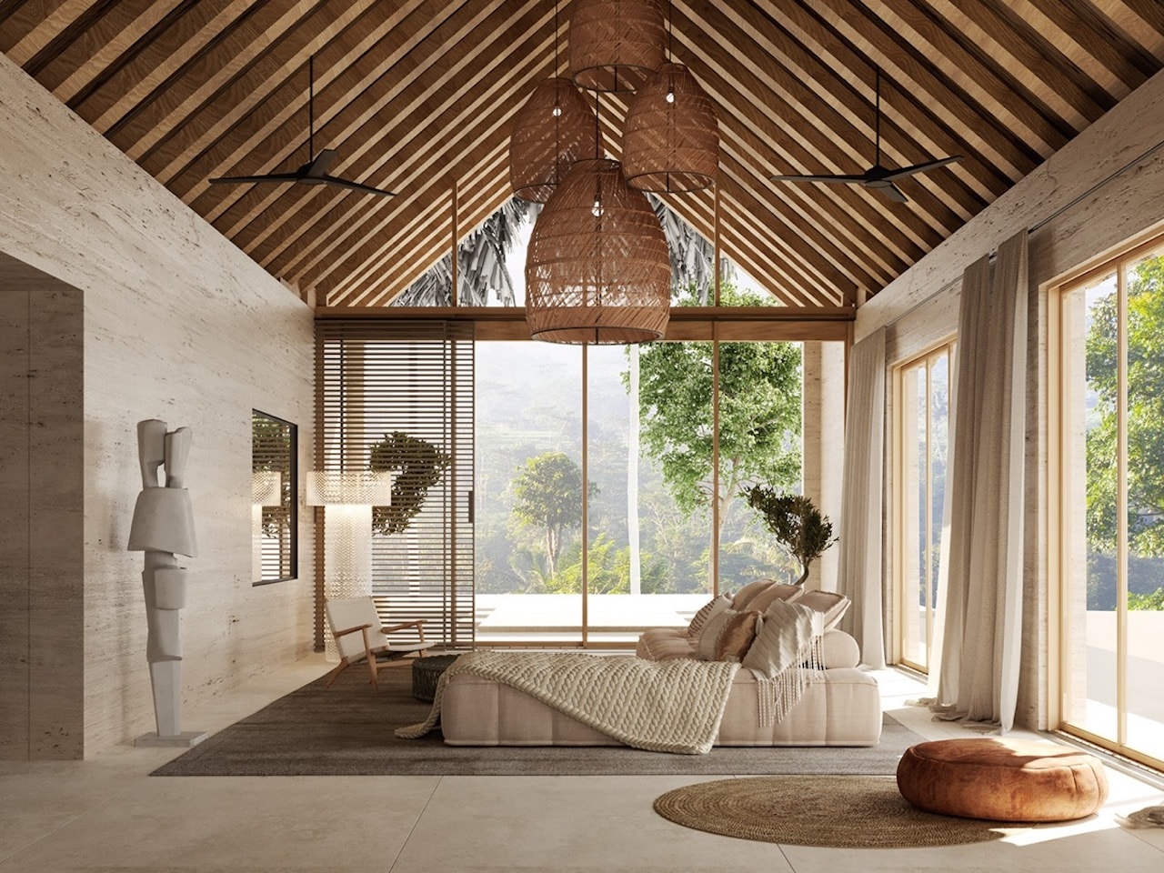 Modern Balinese Style Interior Design Bali Home Decor Open Air Living Room