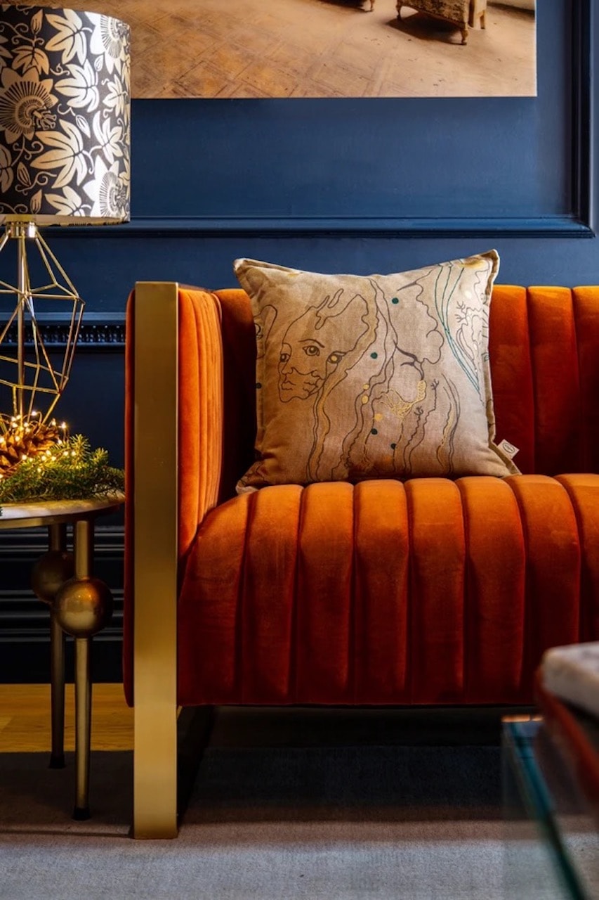 unexpected color combinations interior design home blue orange chair