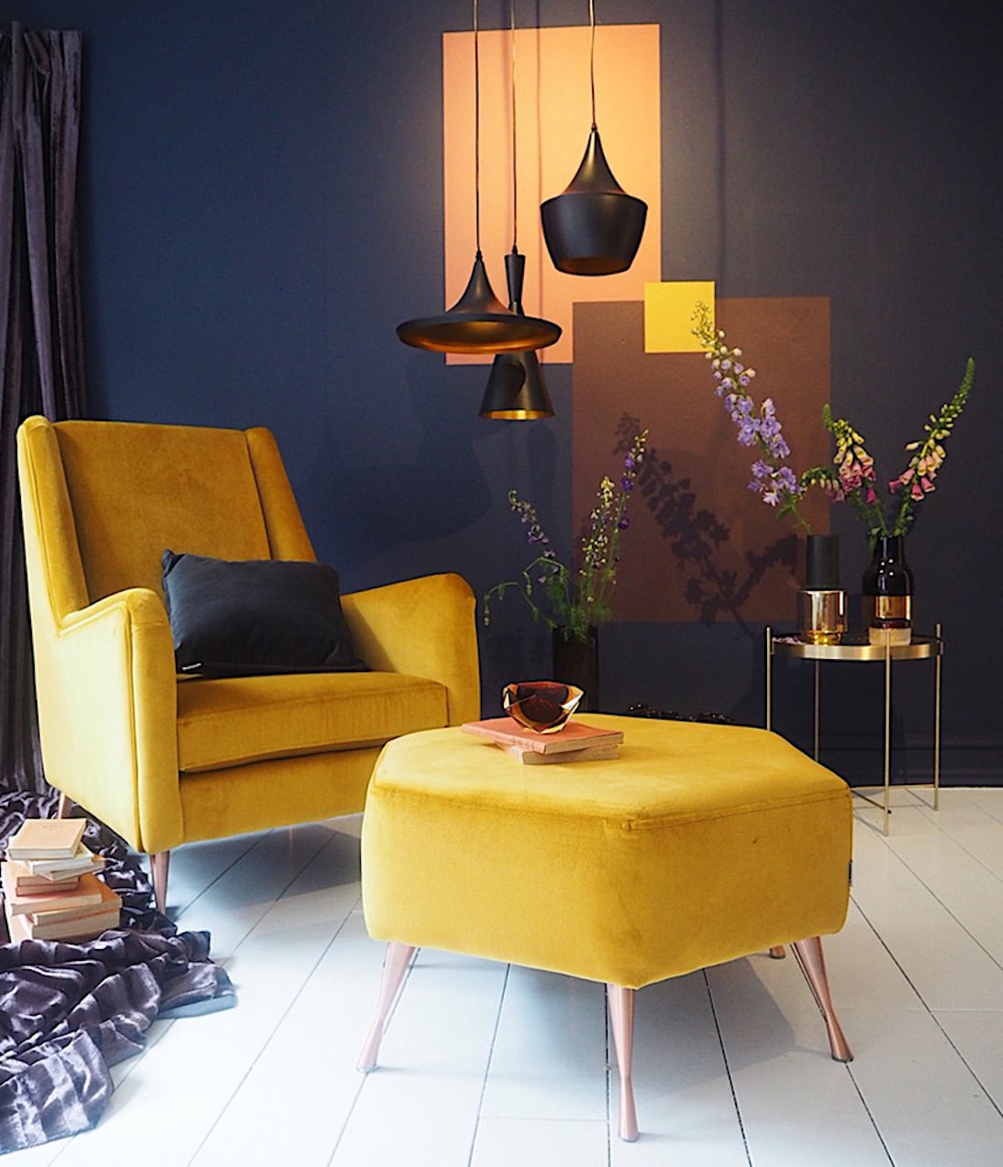 unexpected color combinations interior design home blue yellow chair
