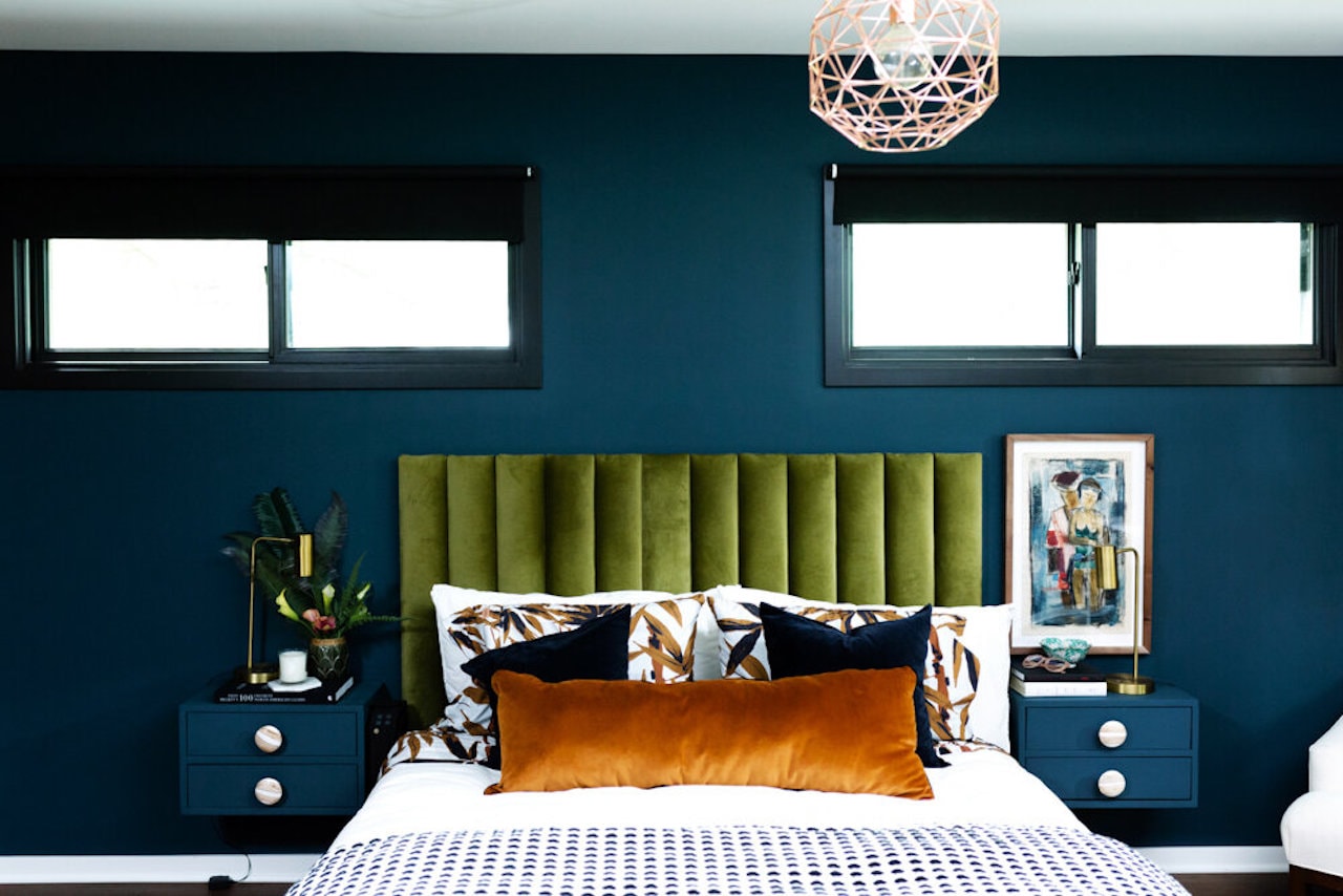 unexpected color combinations interior design home navy blue green bedroom