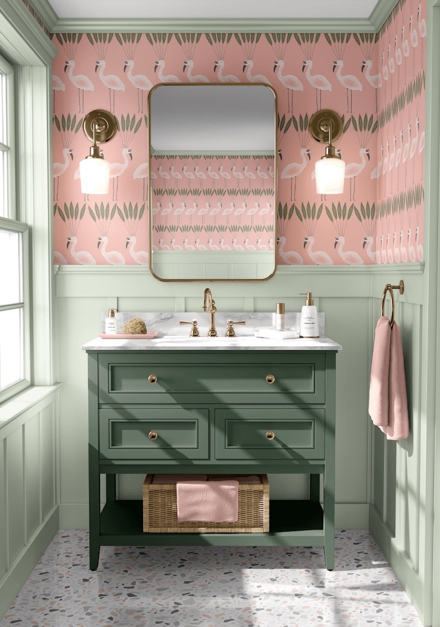 unexpected color combinations interior design home pink green bathroom