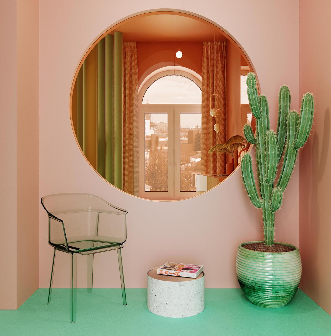 unexpected color combinations interior design home pink green entrance