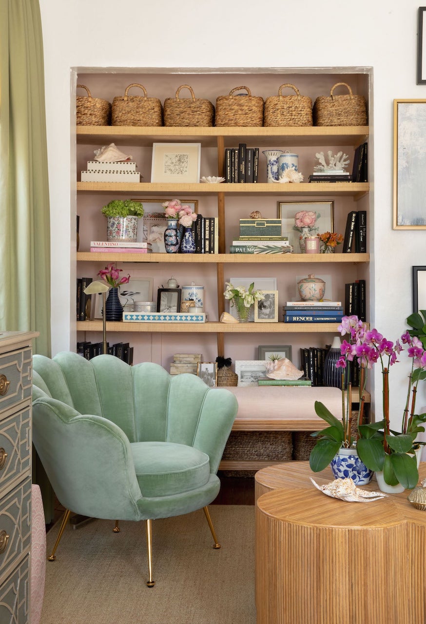 unexpected color combinations interior design home pink green study