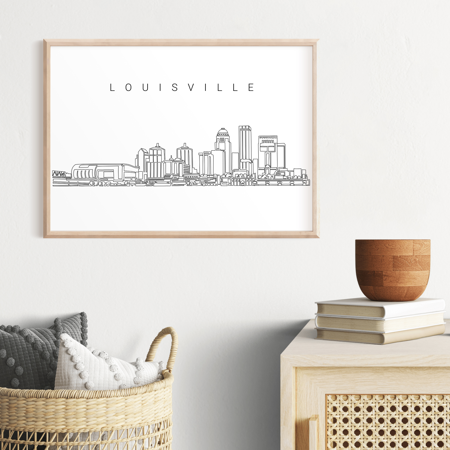 Louisville Skyline Art Print - Aesthetic Line Drawing Wall Art