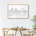 Framed Mexico City Wall Art for Kitchen Table