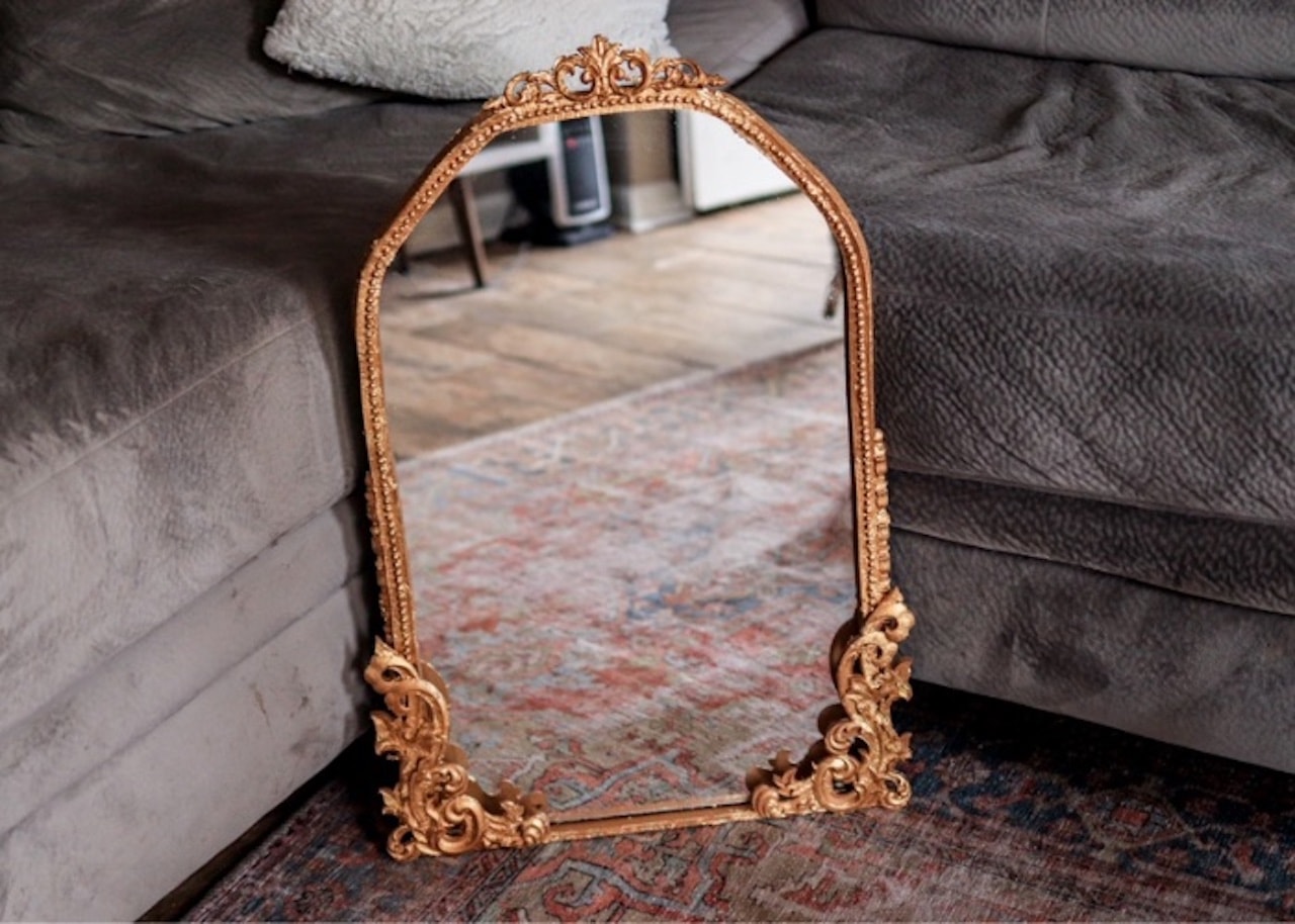 art deco bedroom ideas inspiration DIY gilded mirror Anthropologie dupe