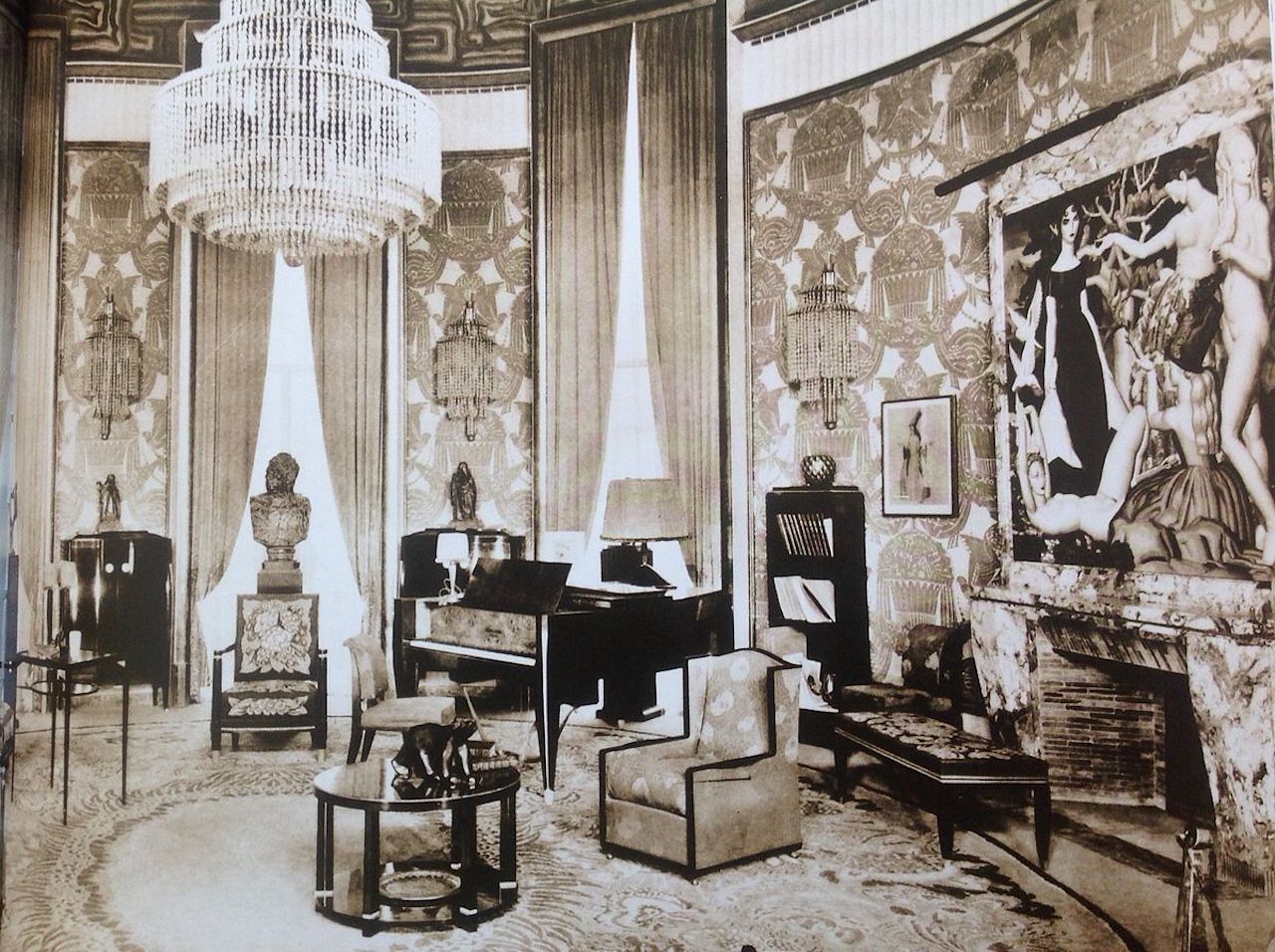 art deco bedroom ideas inspiration history origins Salon of the Hotel du Collectionneur from the 1925 International Exposition of Decorative Arts
