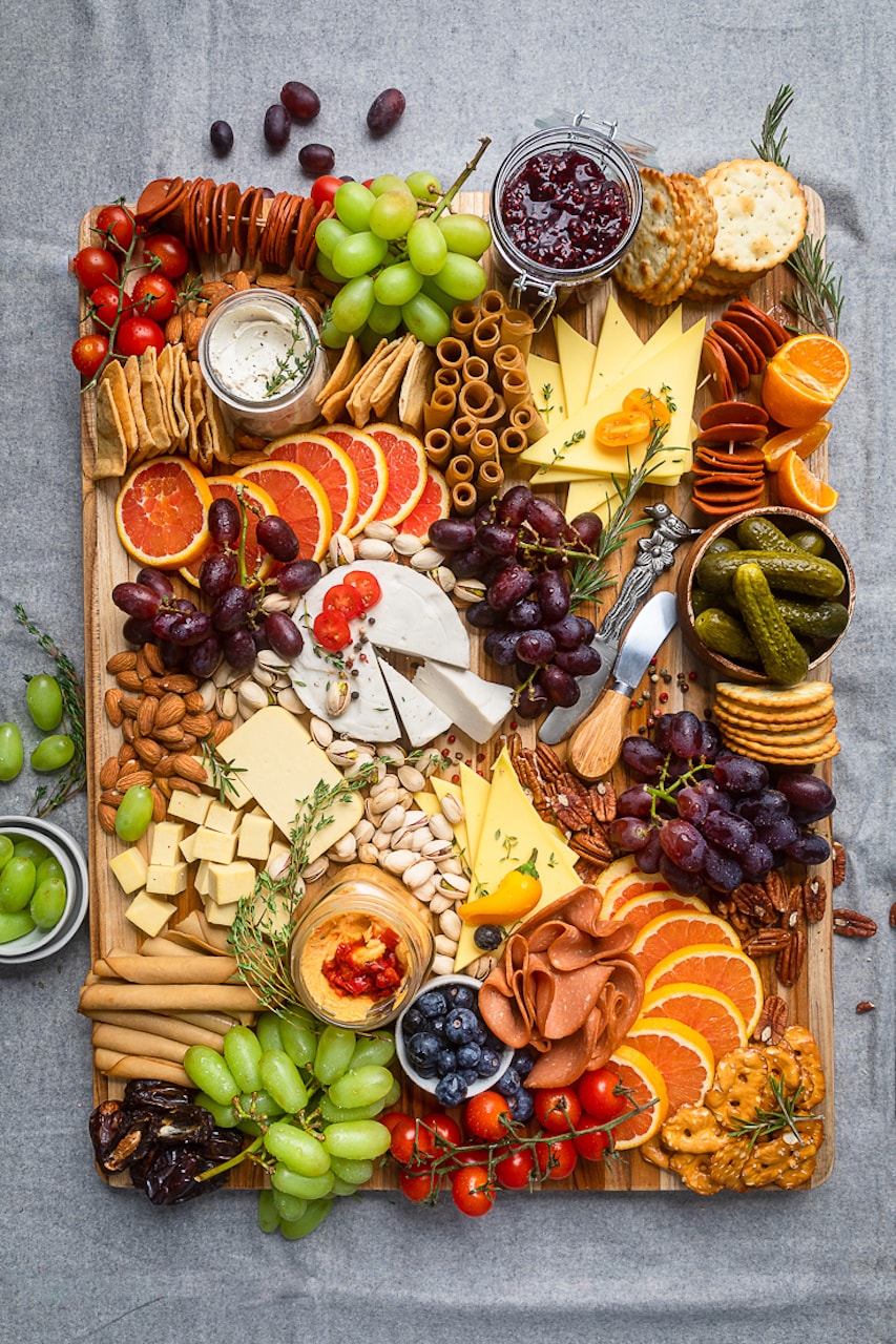 unique charcuterie boards ideas for the holidays vegan fruits nuts