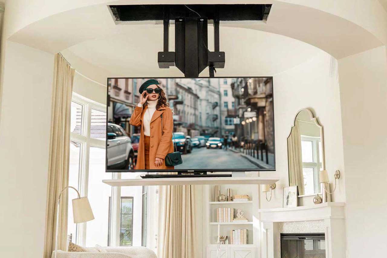 creative ways to hide your tv drop down ceiling