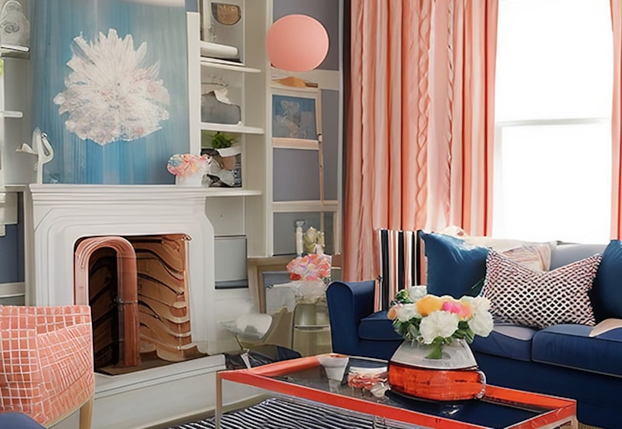 how to design with peach fuzz pantone color of the year 2024 interior design living room accents curtains
