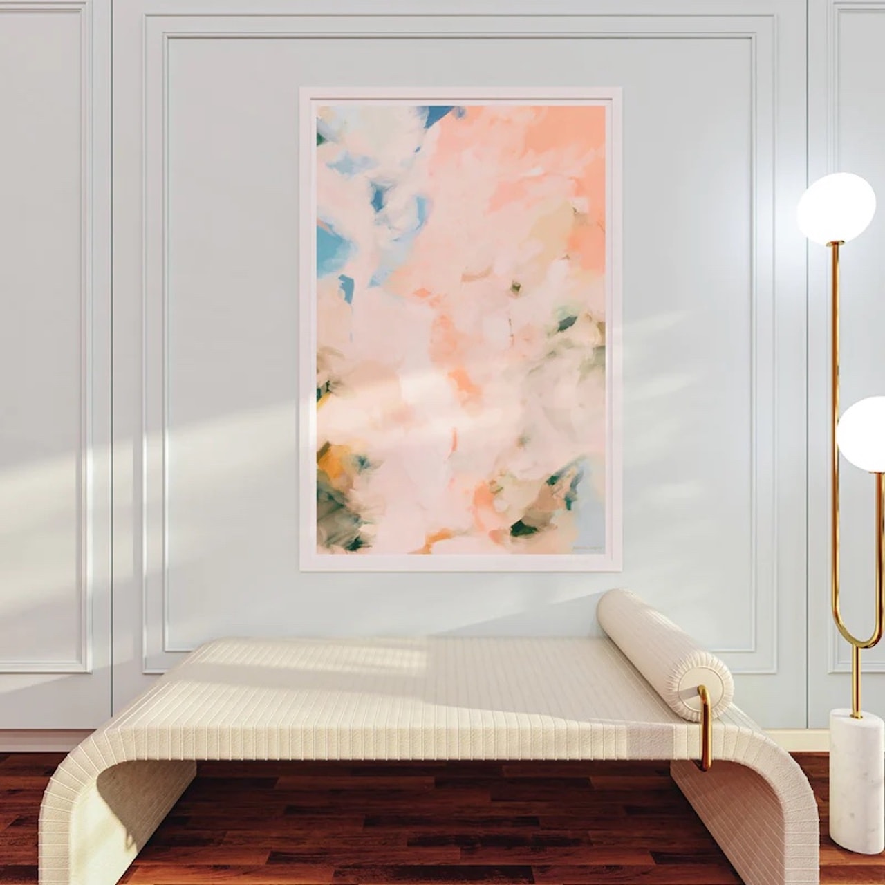 how to design with peach fuzz pantone color of the year 2024 wall art