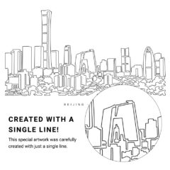 Beijing Skyline Vector Art - Single Line Art Detail