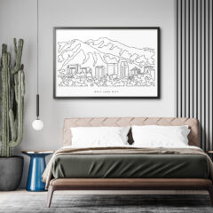 Framed Salt Lake City Wall Art for Bedroom