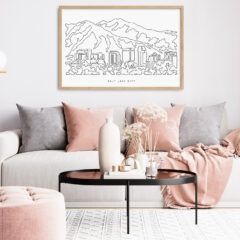 Framed Salt Lake City Wall Art for Living Room