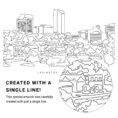 Lexington Skyline Vector Art - Single Line Art Detail