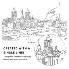 Mexico City Vector Art - Single Line Art Detail