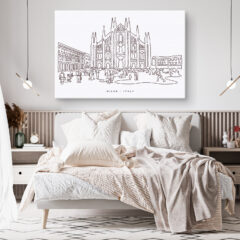 Milan Canvas Art Print - Bed Room