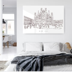 Milan Cathedral Metal Print - Bed Room - Light