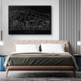 Salt Lake City Canvas Art Print - Bed Room - Dark