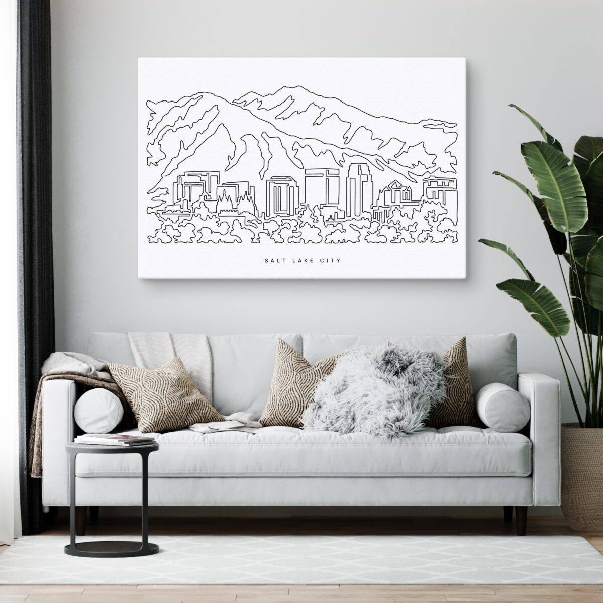 Salt Lake City Canvas Art Print - Living Room