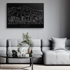 Salt Lake City Canvas Art Print - Living Room - Dark