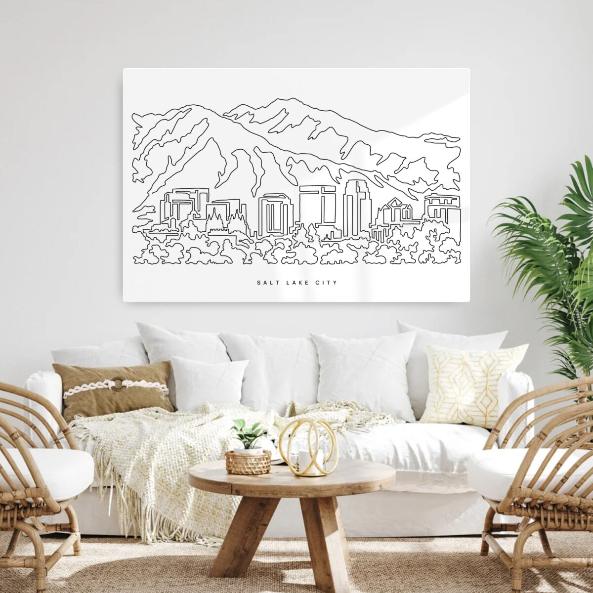 Salt Lake City Metal Print - Living Room - Light