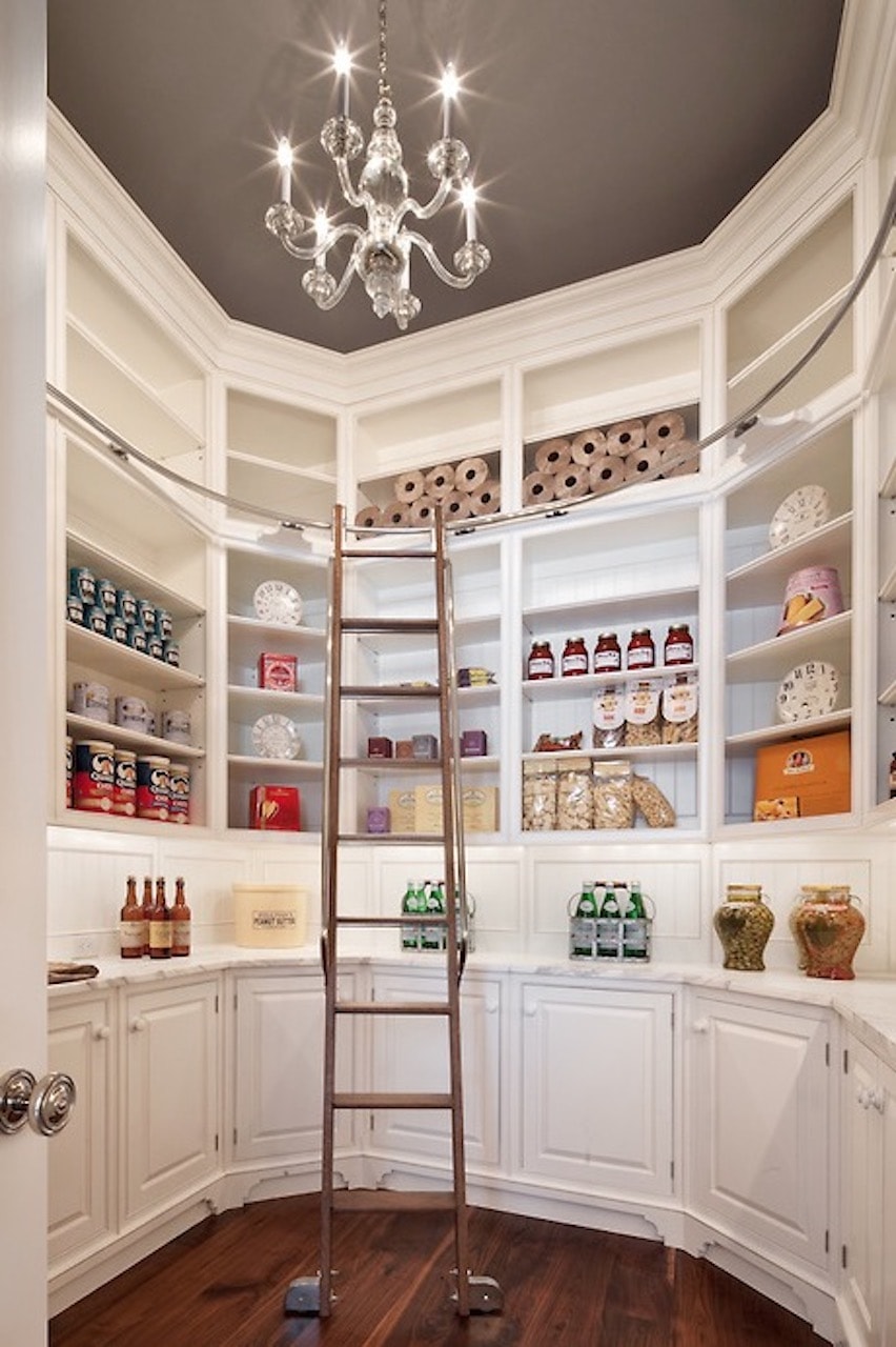 stylish kitchen pantry ideas to maximize space ladder chandelier