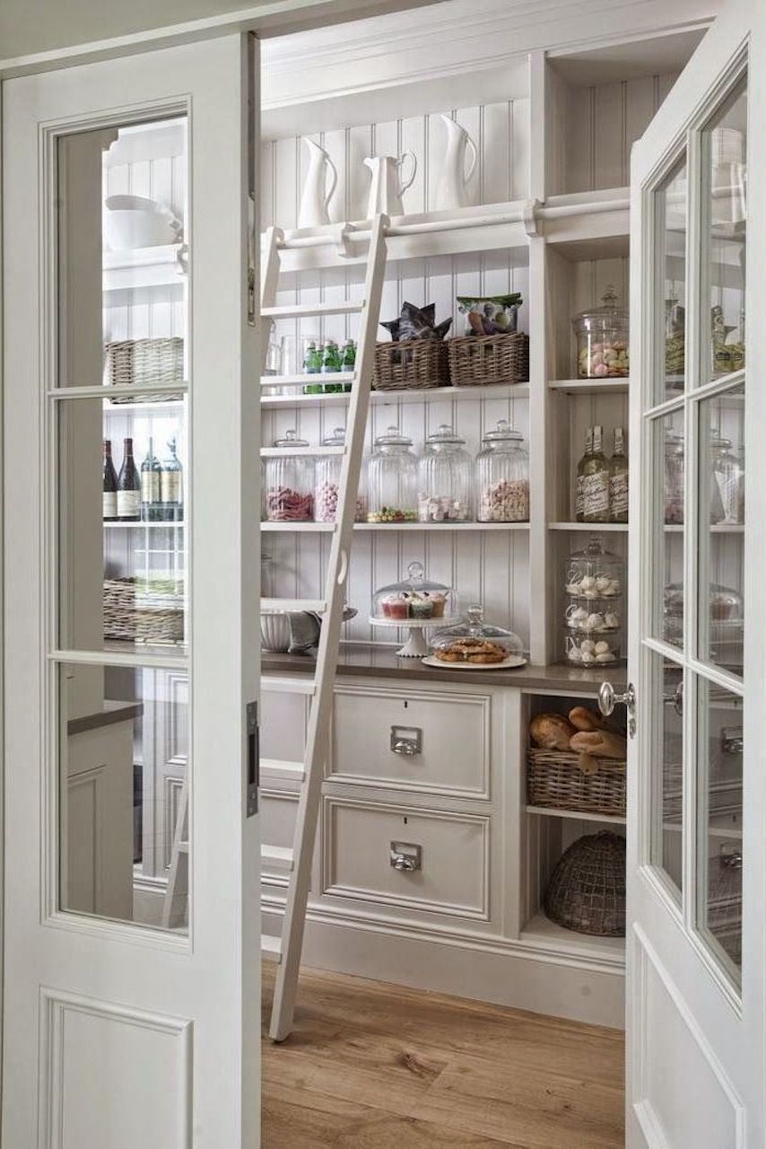 stylish kitchen pantry ideas to maximize space pantry ladder