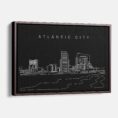 Framed Atlantic City Canvas Print - Main - Dark