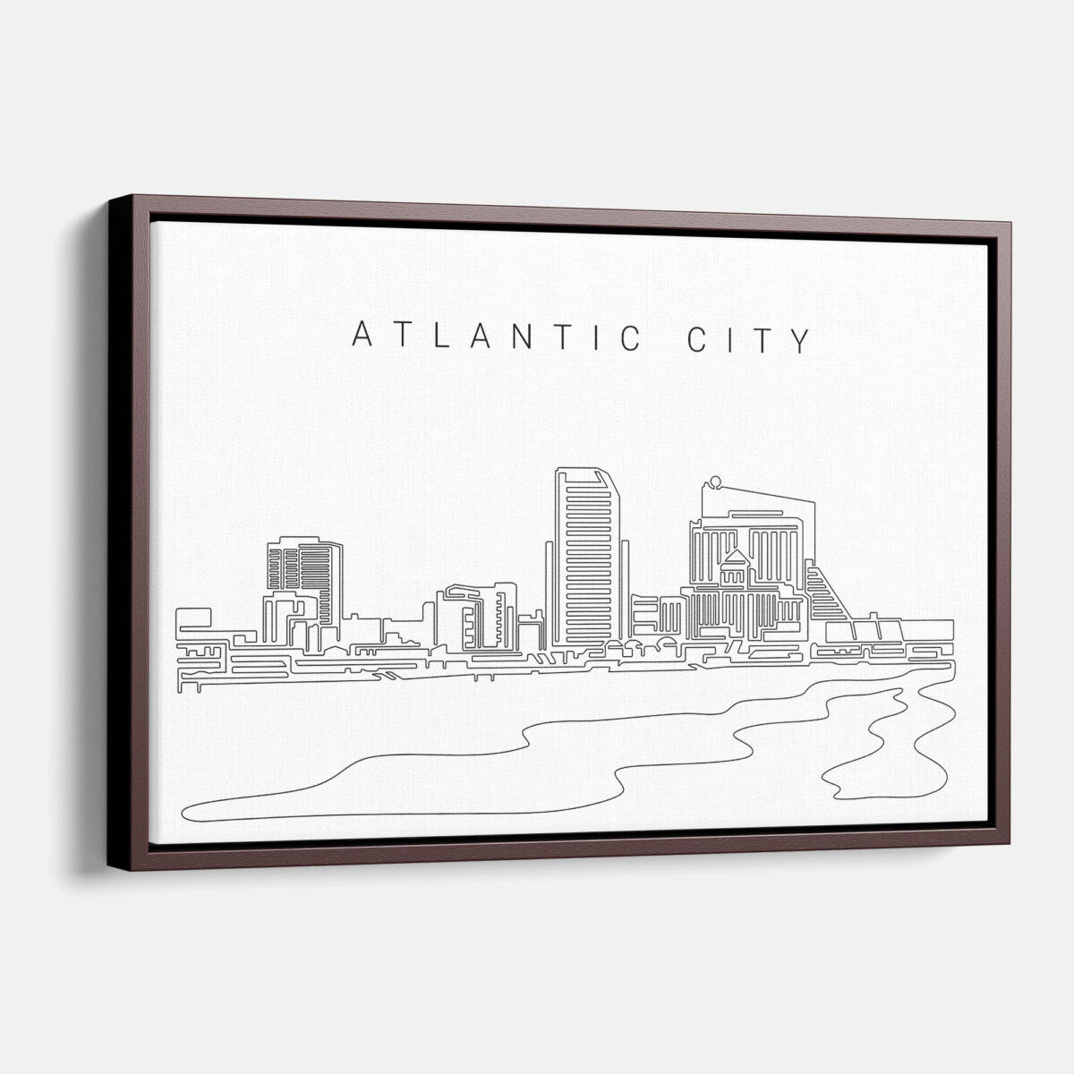 Framed Atlantic City Canvas Print - Main - Light