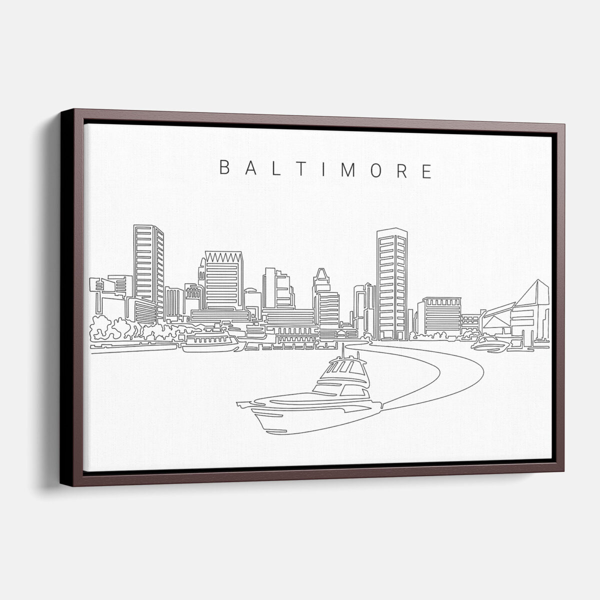Framed Baltimore Canvas Print - Main - Light