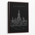 Framed Bangkok Wat Arun Canvas Print - Portrait - Main - Dark