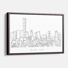 Framed Beijing Skyline Canvas Print - Main - Light