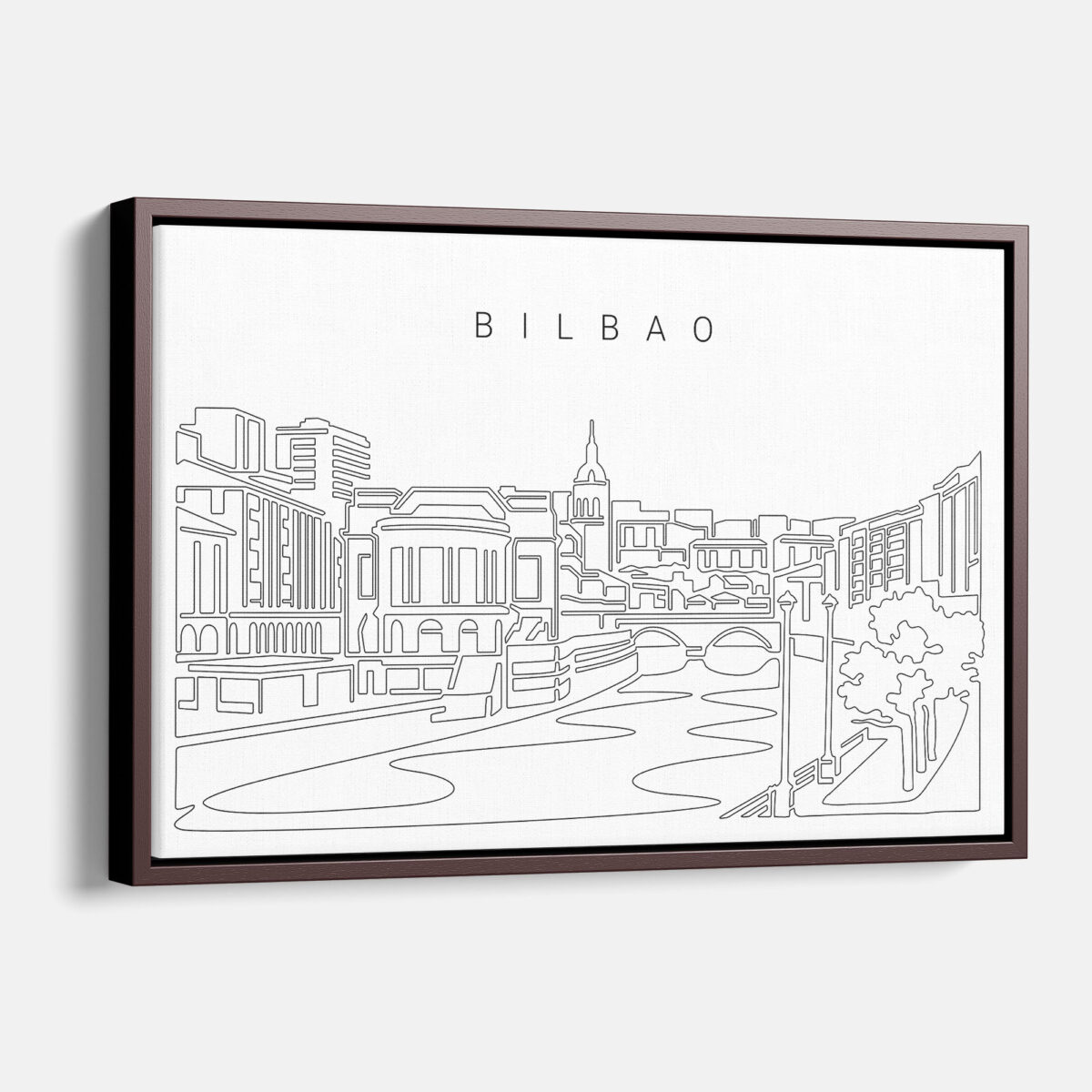 Framed Bilbao Canvas Print - Main - Light
