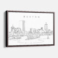 Framed Boston Charles River Canvas Print - Main - Light