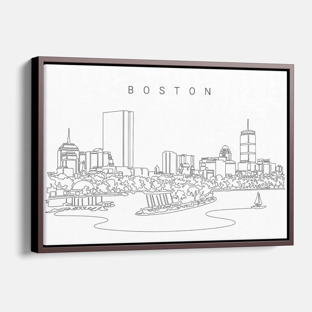 Framed Boston Charles River Canvas Print - Main - Light