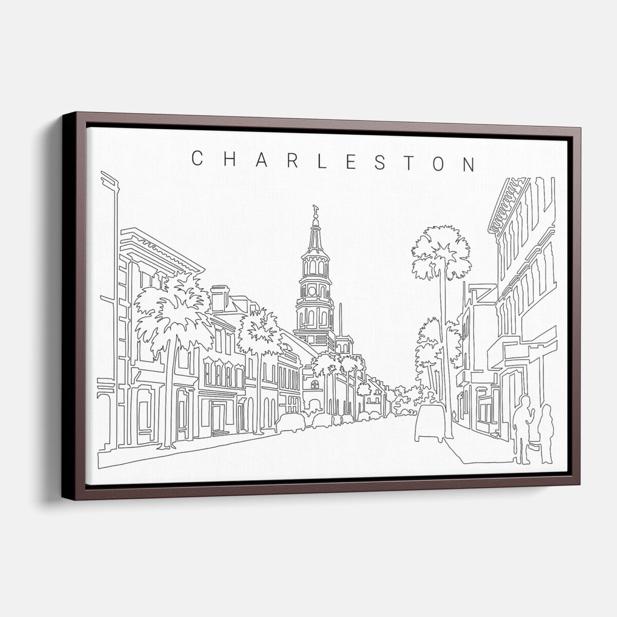 Framed Charleston Canvas Print - Main - Light