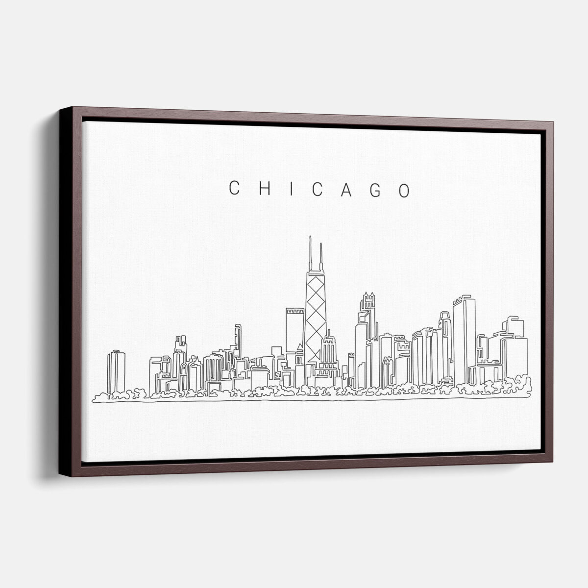 Framed Chicago Canvas Print - Main - Light