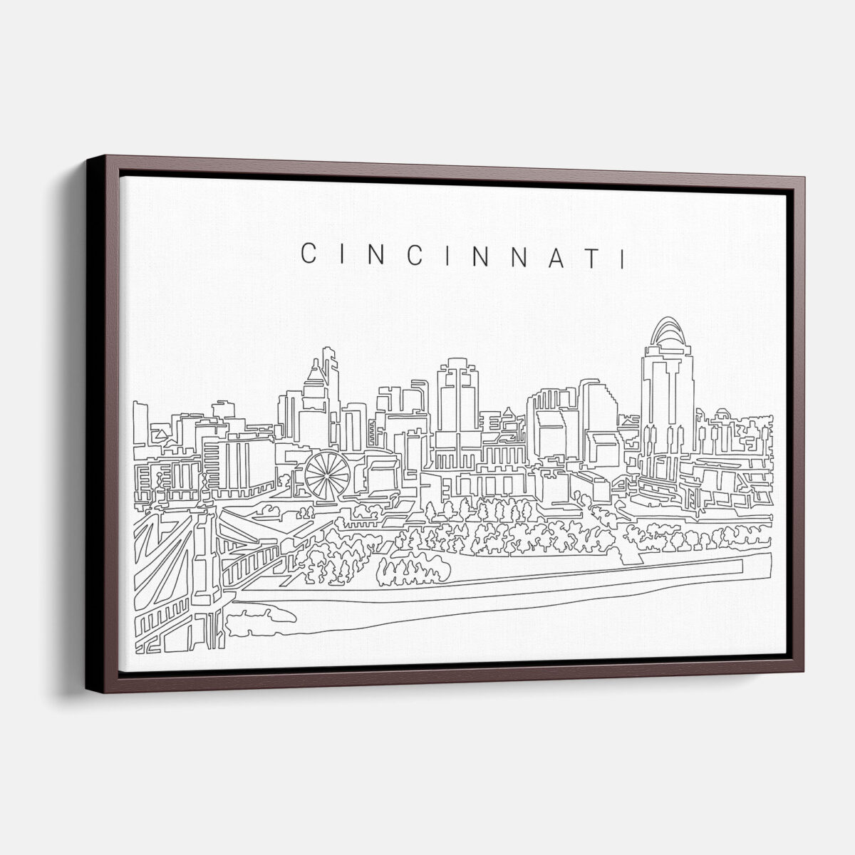 Framed Cincinnati Canvas Print - Main - Light