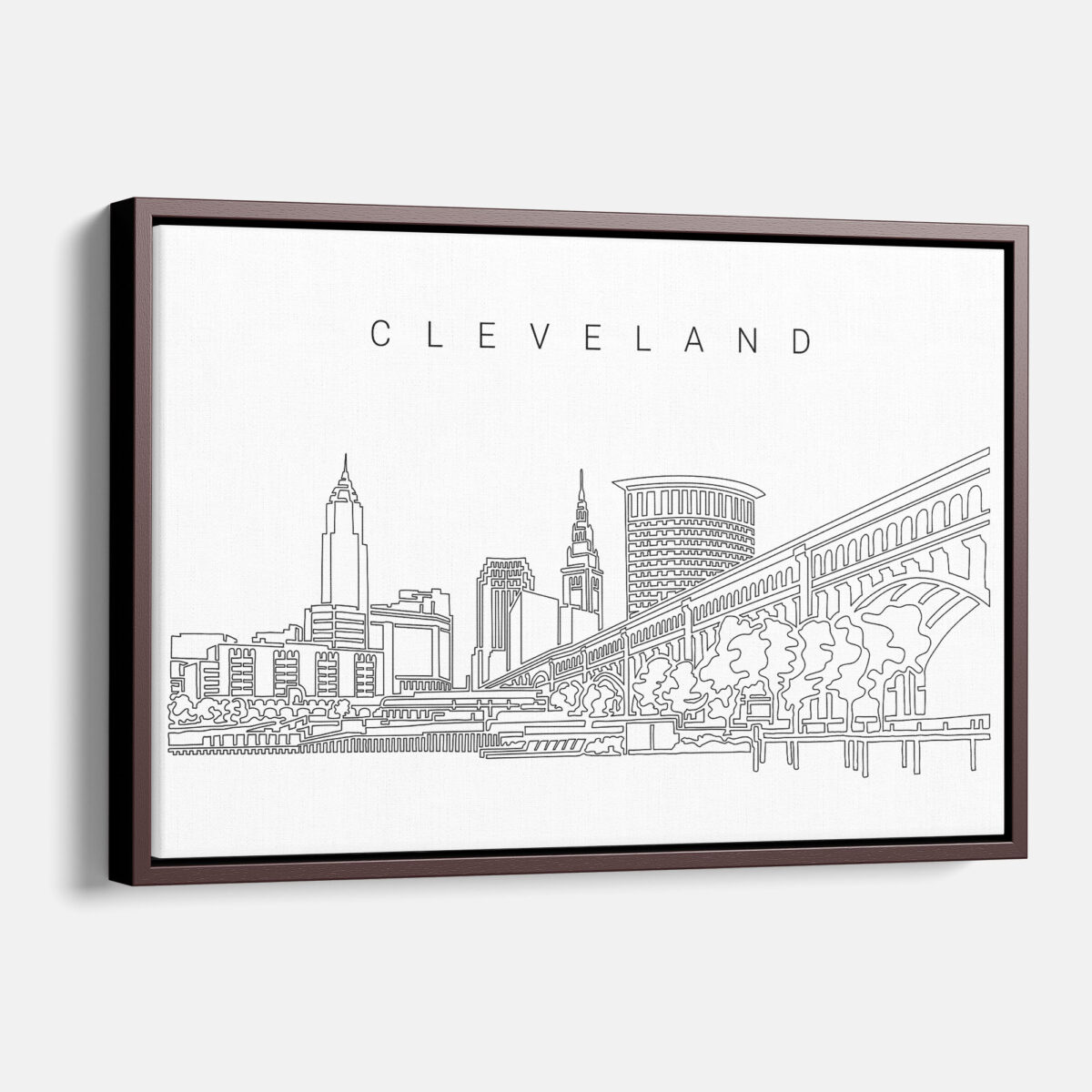 Framed Cleveland Canvas Print - Main - Light