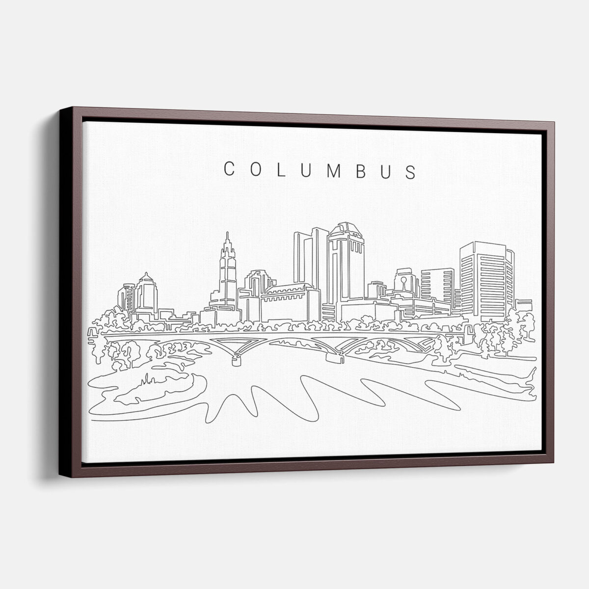 Framed Columbus Canvas Print - Main - Light
