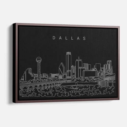 Framed Dallas Texas Canvas Print - Main - Dark