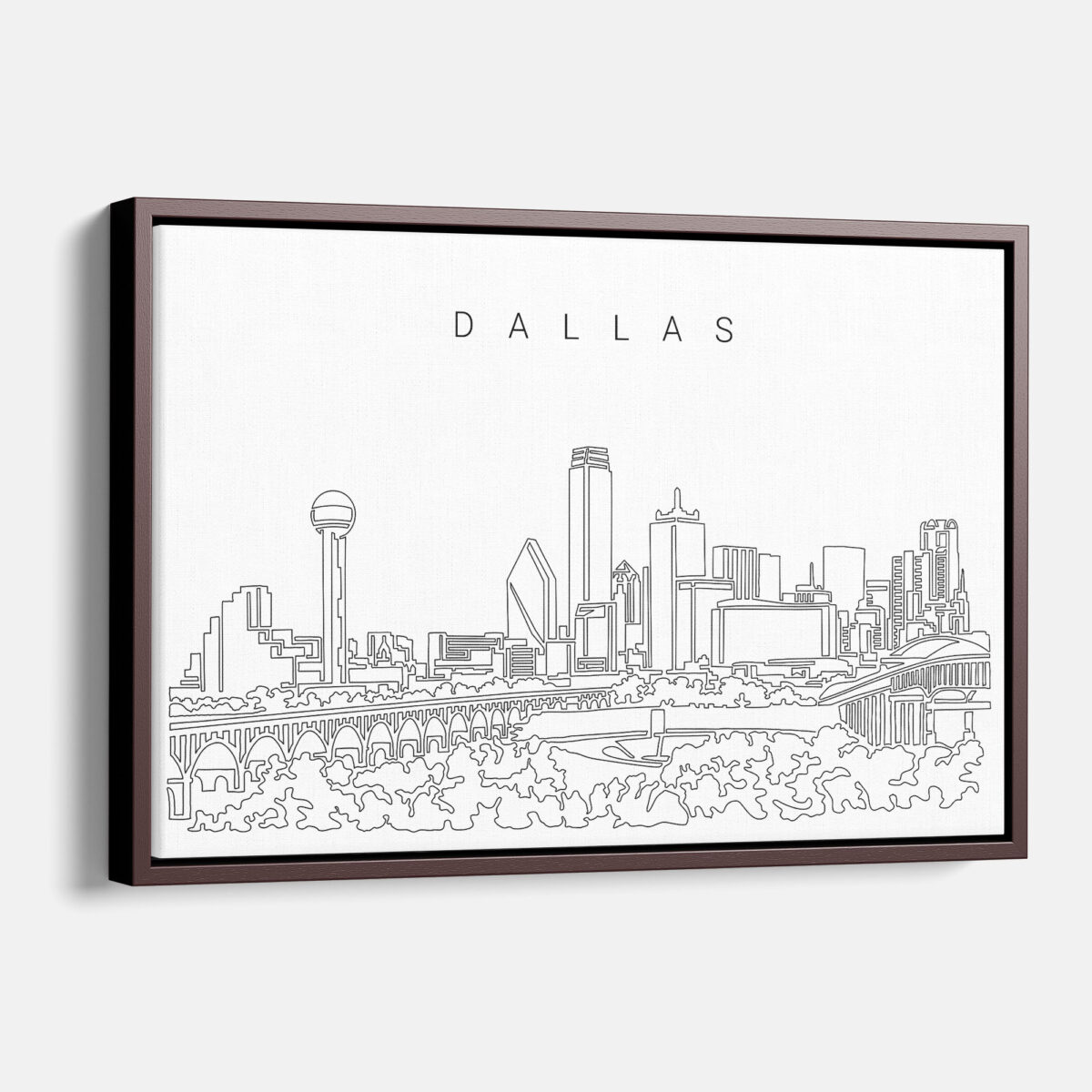 Framed Dallas Texas Canvas Print - Main - Light