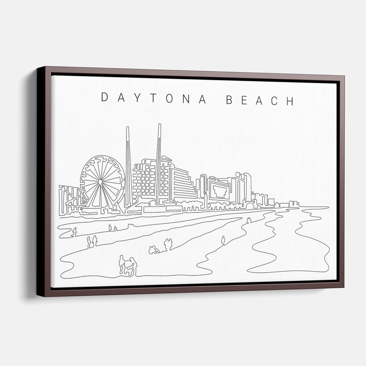 Framed Daytona Beach Canvas Print - Main - Light