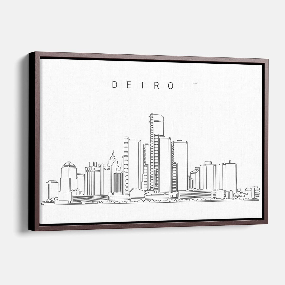 Framed Detroit Canvas Print - Main - Light