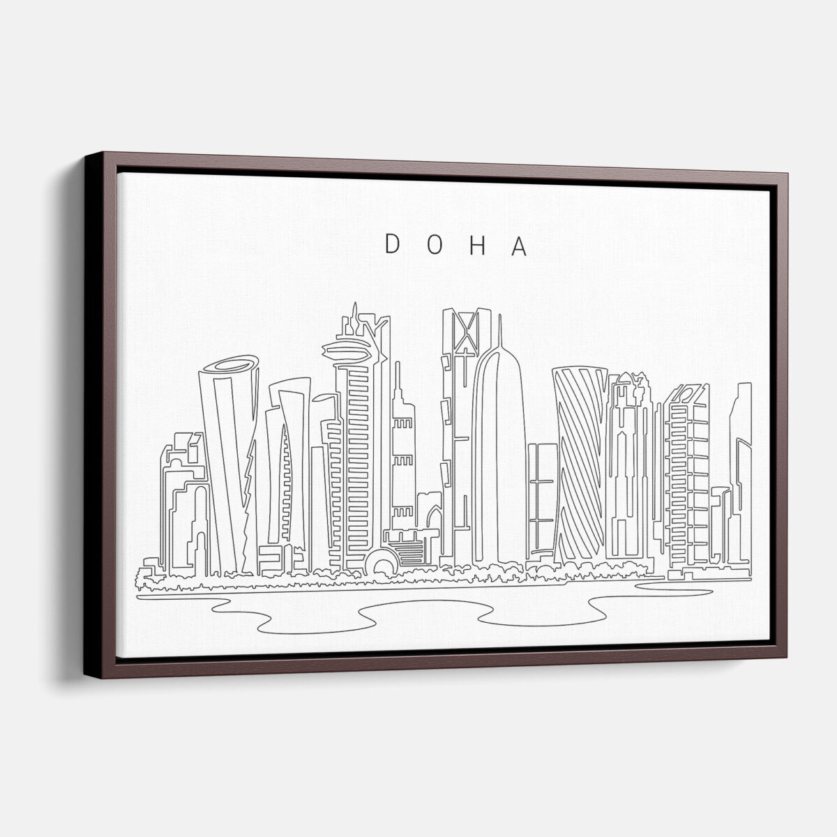 Framed Doha Canvas Print - Main - Light