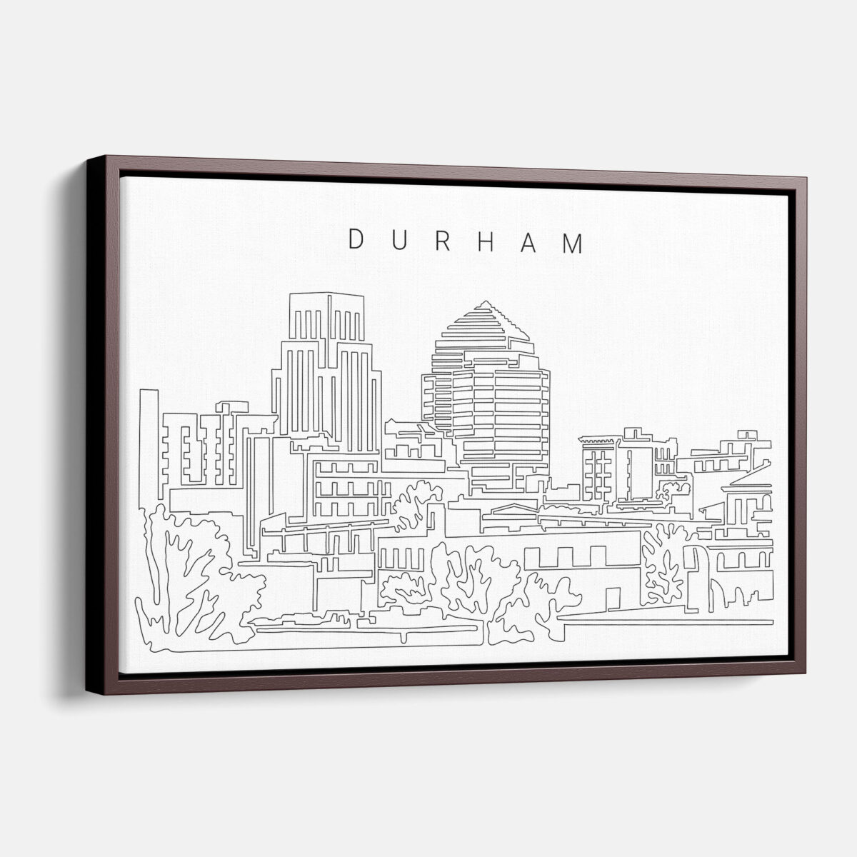 Framed Durham NC Canvas Print - Main - Light