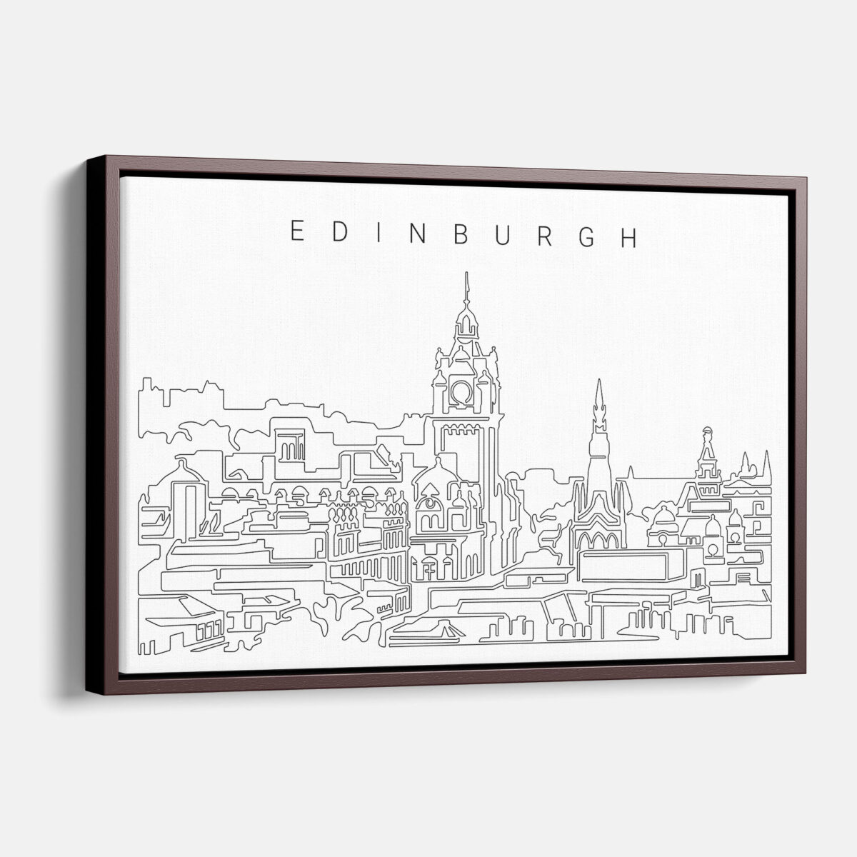 Framed Edinburgh Canvas Print - Main - Light