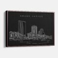 Framed Grand Rapids Canvas Print - Main - Dark