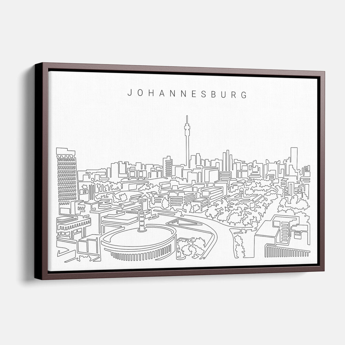 Framed Johannesburg Canvas Print - Main - Light